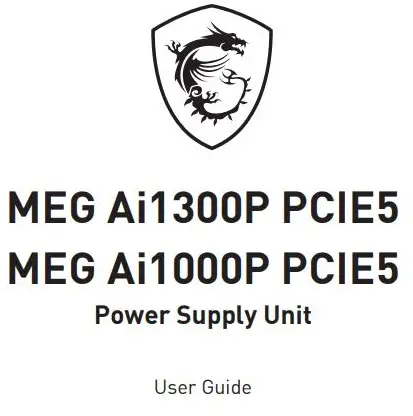 msi MEG Ai1300P PCIE5 Power Supply Unit User Guide