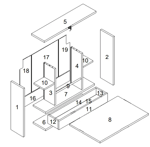 JAXSUNNY-HG61U0829-Wall-Mounted-Cabinet-W-Folding-Down-Table-Desk-FIG-1
