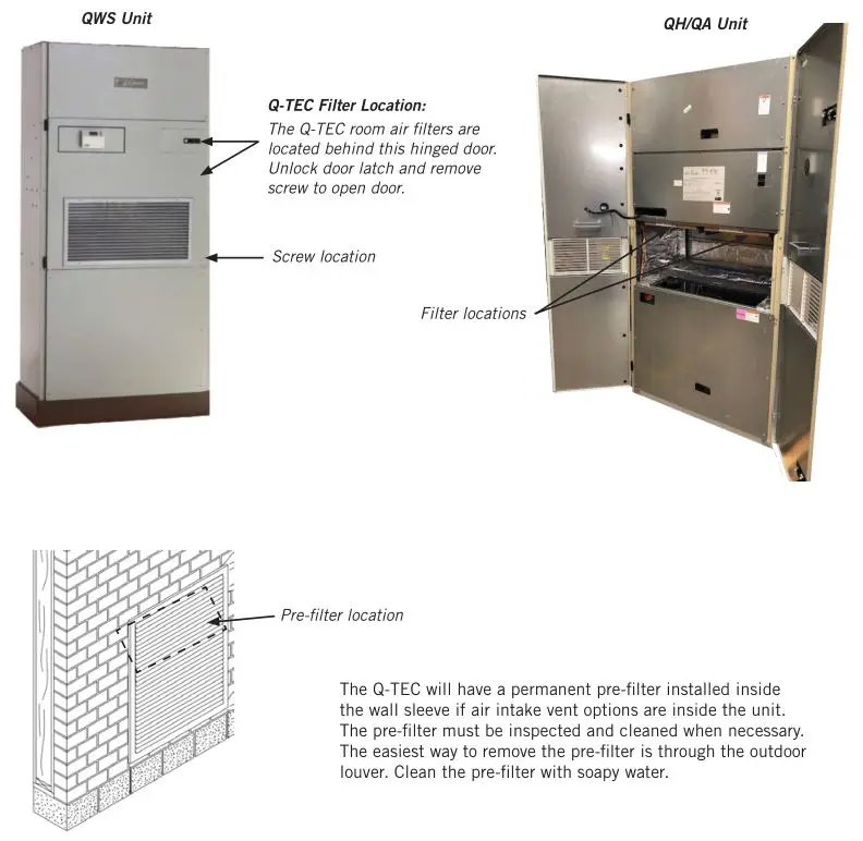 Bard Hvac WALL MOUNT, I-TEC & Q-TEC Air Conditioners and Heat Pumps - Q-TEC Indoor Products – Filters and Filter Servicing
