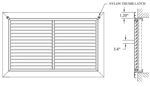 Bard Hvac WALL MOUNT, I-TEC & Q-TEC Air Conditioners and Heat Pumps - Return Air Filter Grille