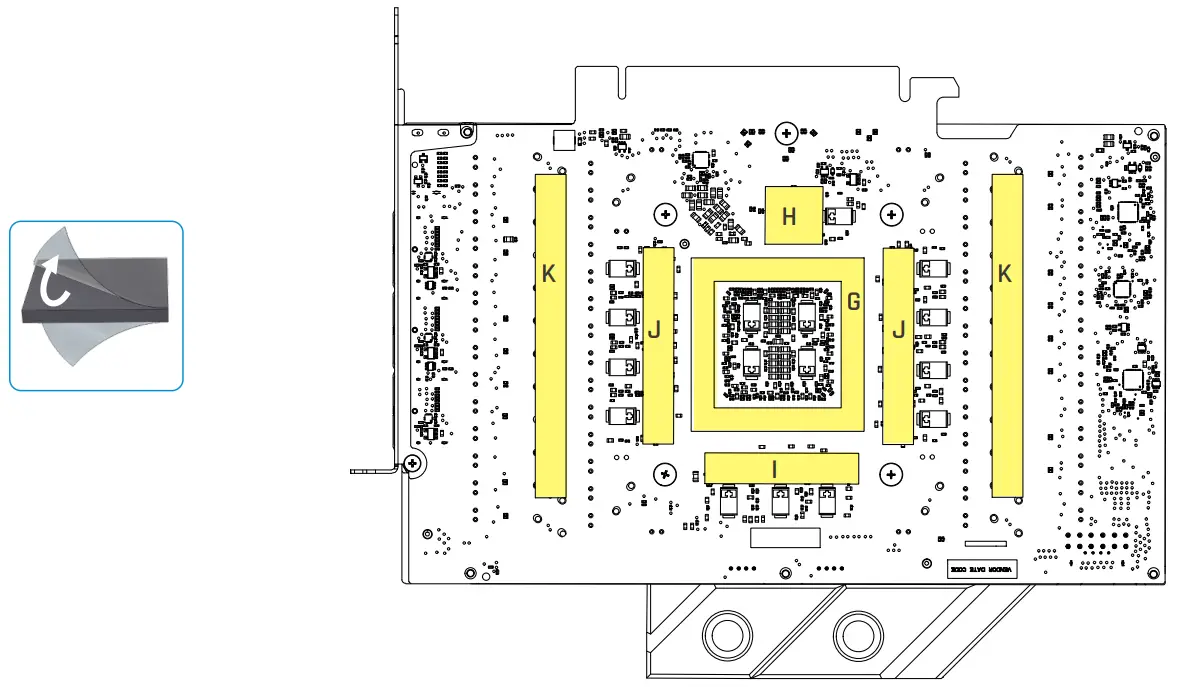 Place thermal pads on PCB backside