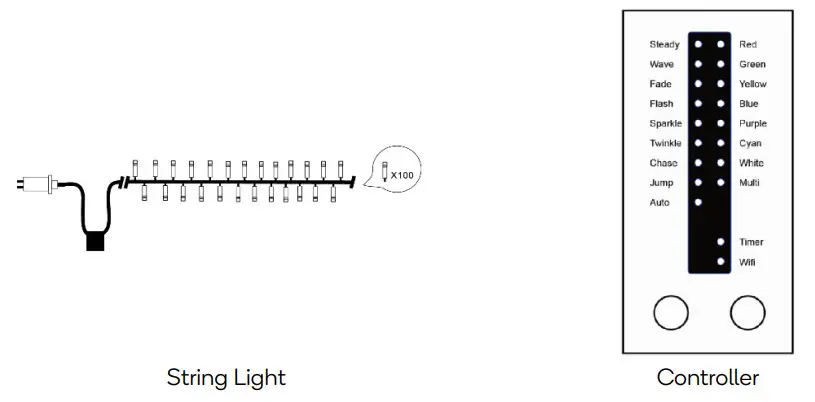 kogan KAOTSSRGB1A Smart Home RGB LED Outdoor String- available commands