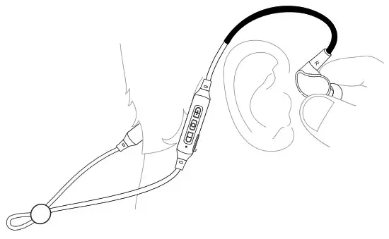 MEE audio BTX1 Bluetooth Wireless Mmcx Adapter Cable - WEARING THE BTX1 1