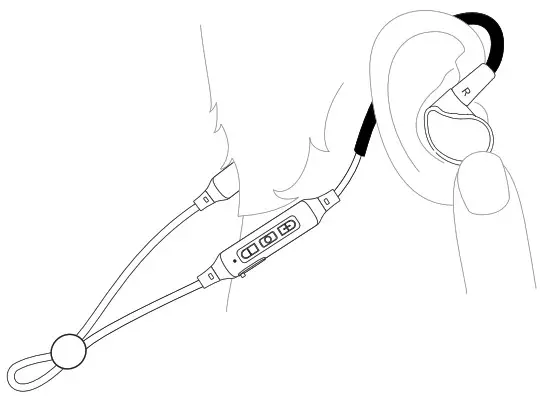 MEE audio BTX1 Bluetooth Wireless Mmcx Adapter Cable - WEARING THE BTX1 3