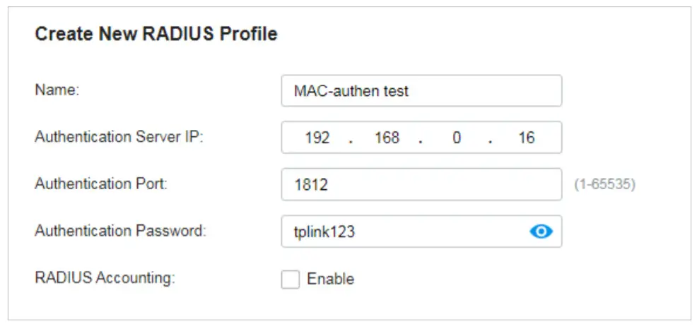 tp-link MAC Based Authentication Configuration - figure 9