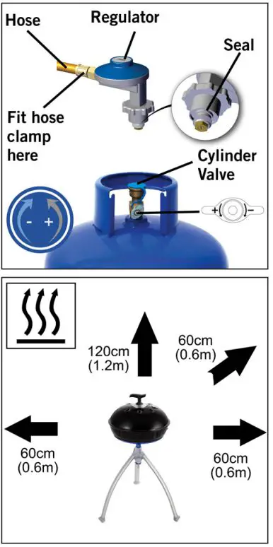 CADAC 5650 50 mbar Grillo Chef 2 BBQ Dome Combo Gas Grill Instructions - Safety information