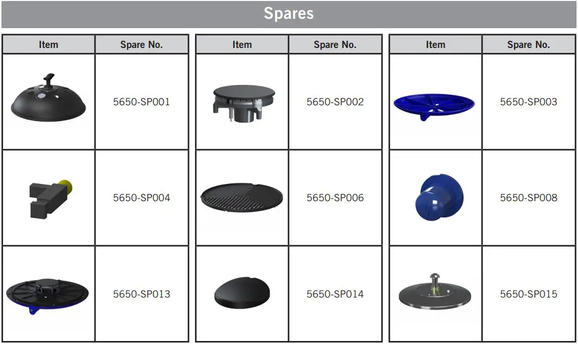 CADAC 5650 50 mbar Grillo Chef 2 BBQ Dome Combo Gas Grill Instructions - Spares