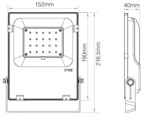 MiBOXER RGB CCT LED Floodlight - Technical Parameters 3