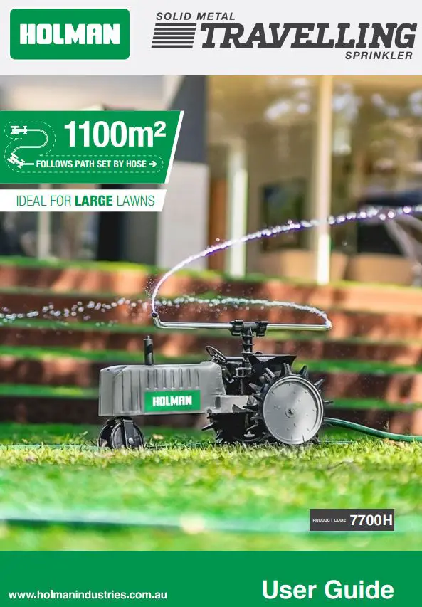 HOLMAN 7700H Solid Metal Travelling Sprinkler User Guide