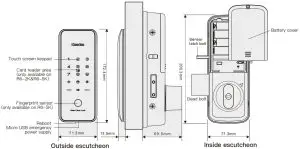 Kaadas R6G Gate Digital Lock - Speciﬁcations