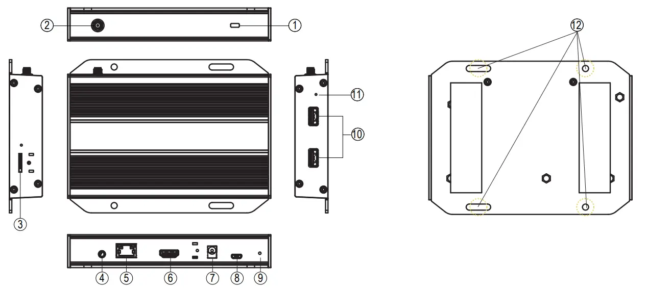 IAdea IAD 16006 Digital Signage Media Appliance - Port Connections