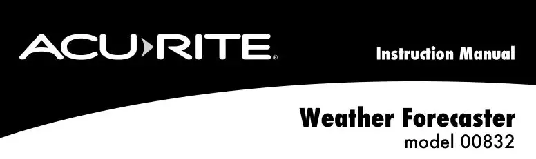 ACURITE Weather Forecaster Instruction Manual