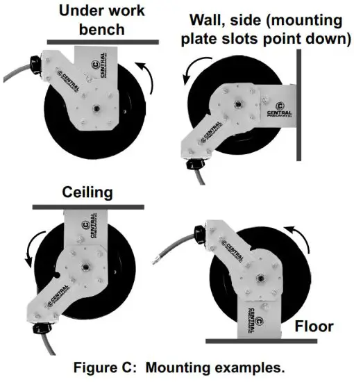 CENTRAL PNEUMATIC 64682 3-8 Inch Retractable Hose Reel - Under