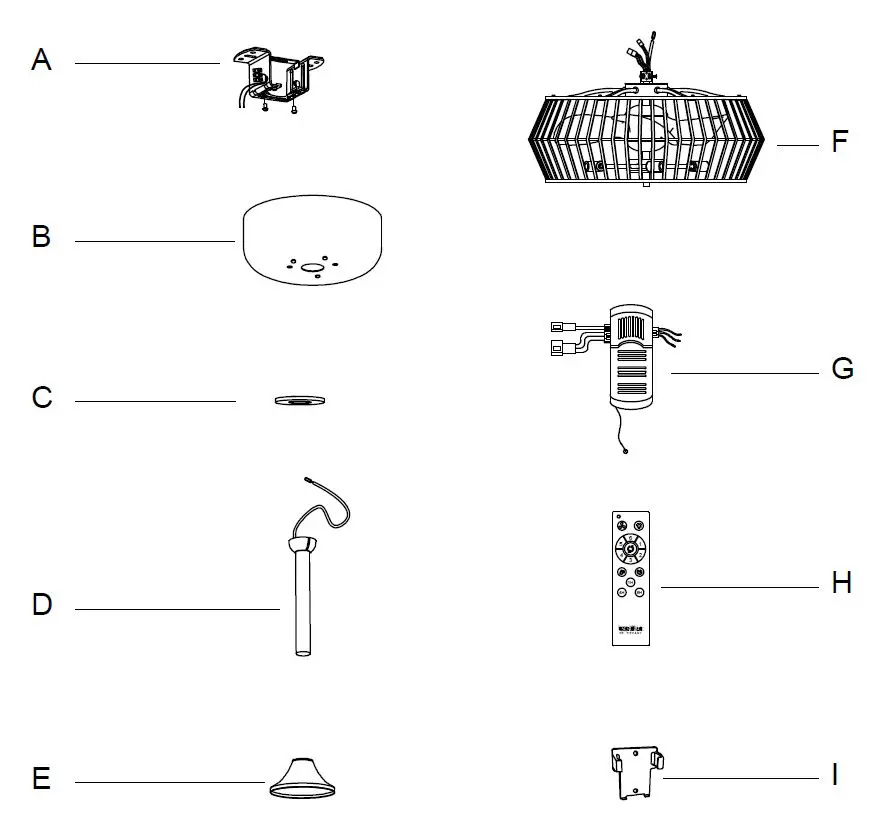 WAREHOUSE DW01W20 12 Inch Ceiling Fan-3