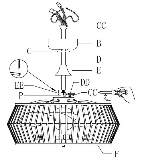WAREHOUSE DW01W20 12 Inch Ceiling Fan-7