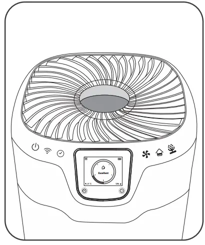 RowenTa Pure Home PU8080 Intelligent Air Purifier - Screen