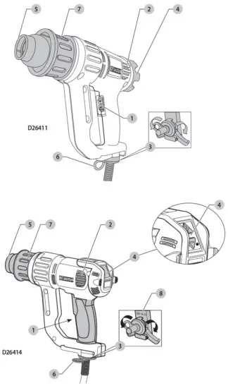 DEWALT D26411 1600W Electric Digital LED Heat Gun 110V