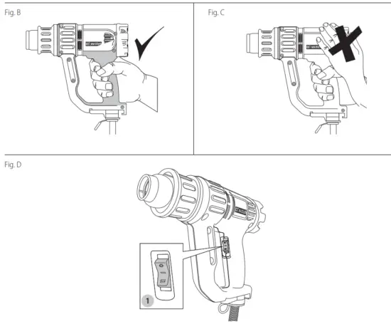 DEWALT D26411 1600W Electric Digital LED Heat Gun 110V - fig