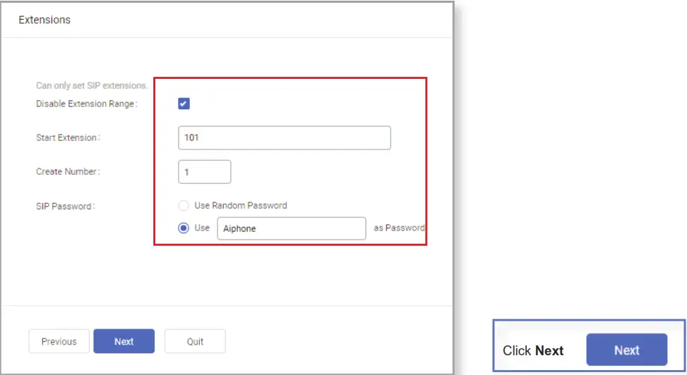 AIPHONE IXW PBXA Device - Extensions