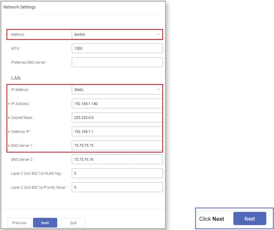 AIPHONE IXW PBXA Device - Network Settings