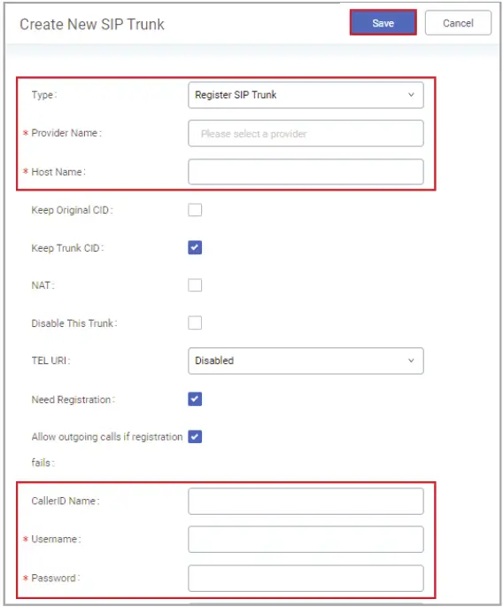 AIPHONE IXW PBXA Device - Register SIP Trunk
