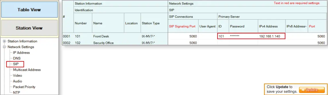 AIPHONE IXW PBXA Device - Registering the IXW-PBXA