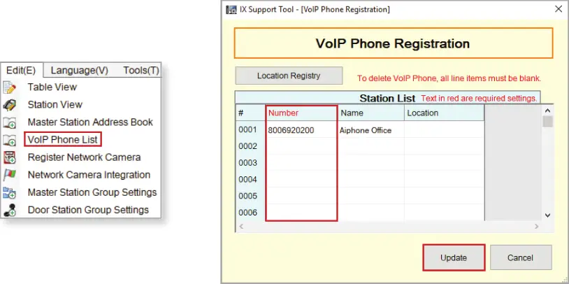 AIPHONE IXW PBXA Device - Registering