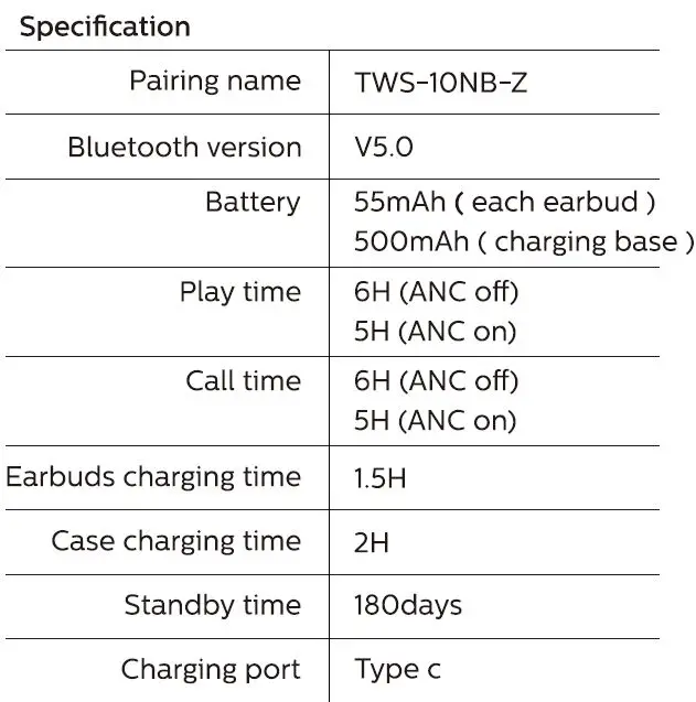 Gold Fingers TWS-10NB-Z True Wireless Earphones 10