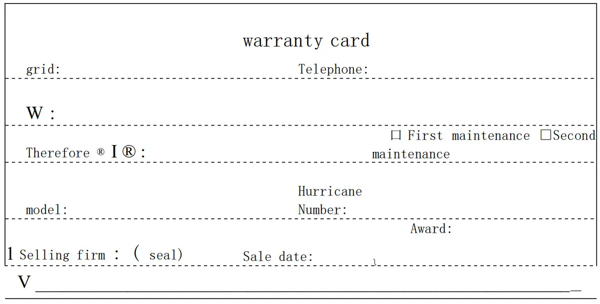 Wange Trading Enping RV 4 UHF Wireless Microphone System - warranty curd