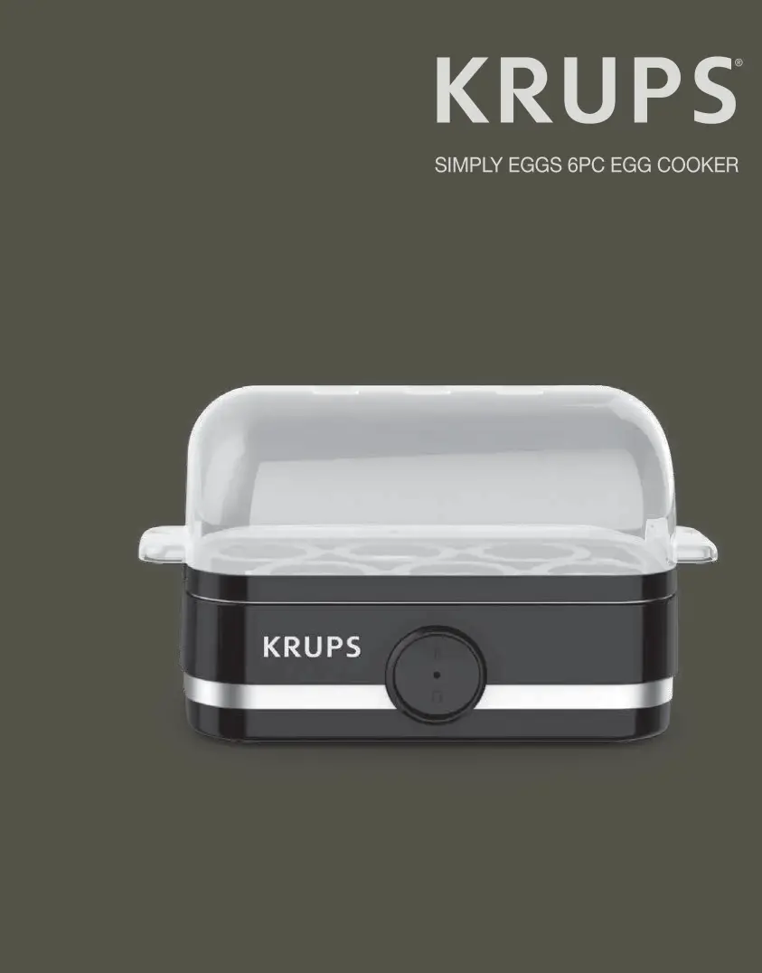 KRUPS KW221850 Simply Eggs 6PC Egg Cooker User Guide