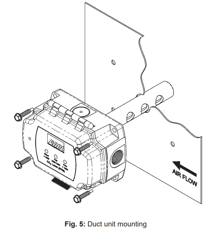 BAPI 40698 CO2 Duct and Rough Servce Sensor - mounting