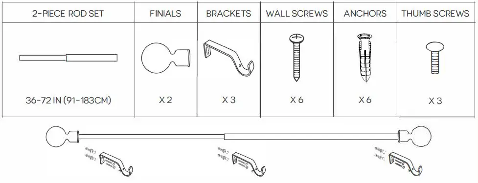 EXCLUSIVE-HOME-RD014852DSEHA1-72-Inch-Adjustable-Length-1-Inch-Dia-Curtain-Rod-Kit-Matte-fig-1
