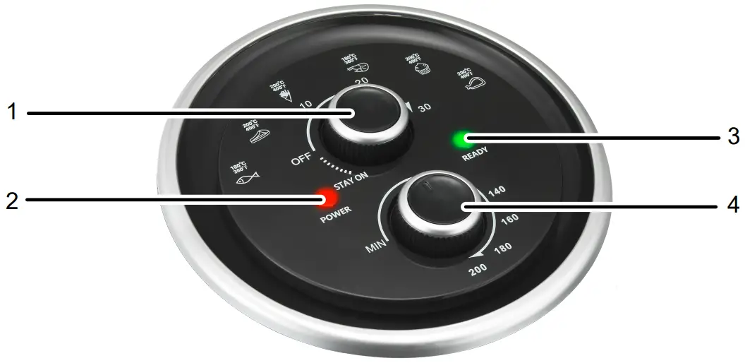 CONRAD 2389920 15 L Hot Air Fryer - Controls