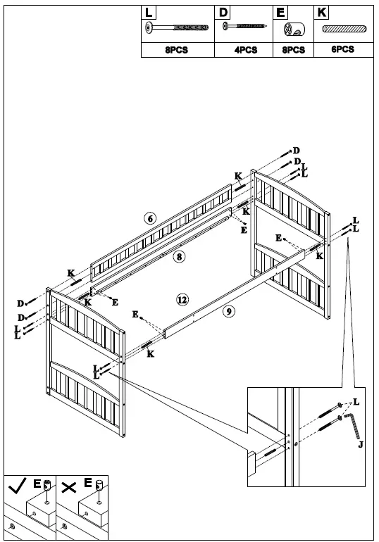 GODEER LT000504LXLAAE Gray Twin Size Loft Bed FIG (11)