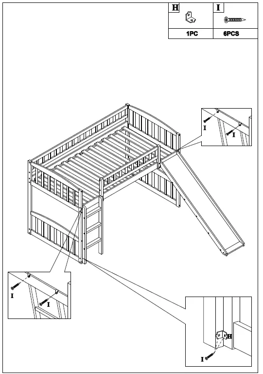 GODEER LT000504LXLAAE Gray Twin Size Loft Bed FIG (16)