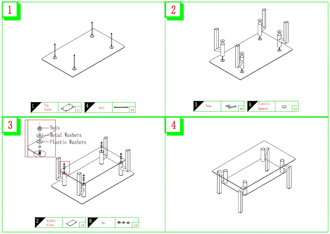 THE-HOME-DEPOT-D01-CT004 39.1-Inch-Black-Rectangle-Glass-Coffee-Table-with-Storage-fig-2