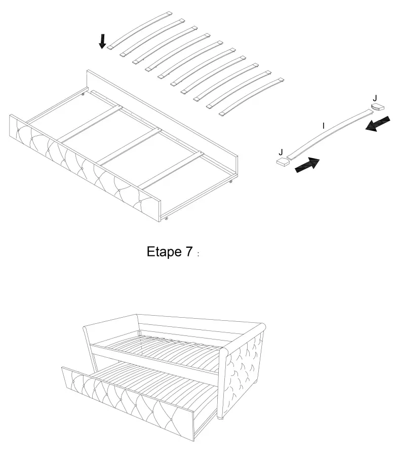GODEER W487S00065LXL Black Twin Size Daybed with Trundle Upholstered Tufted Sofa Bed fig2