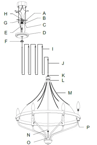 Hunter-19795 Merlin-Seven-Light-Chandelier-02