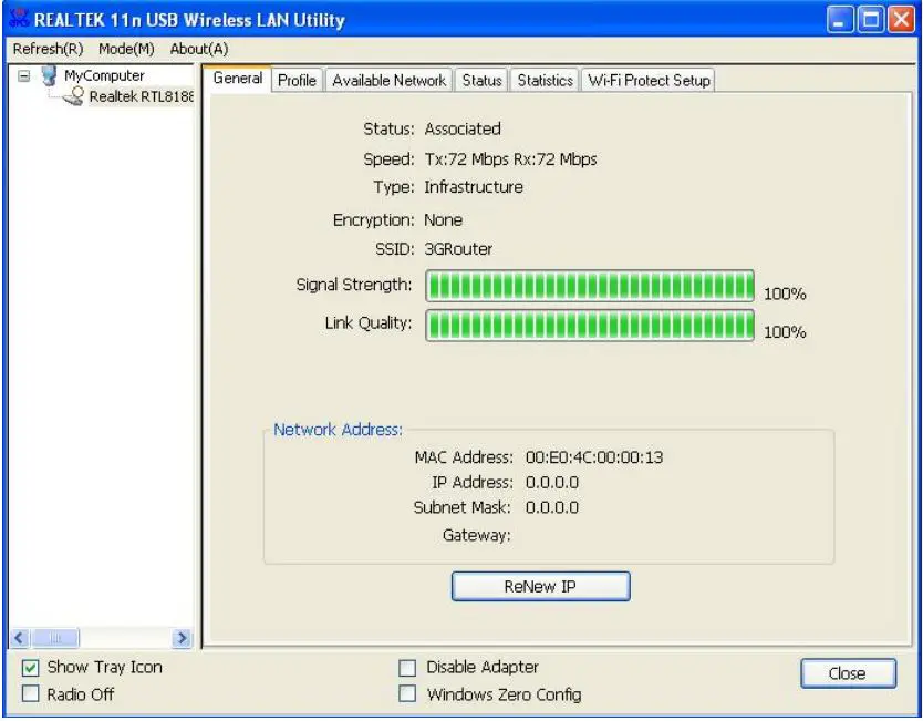 DIGITUS DN-70543 Wireless 300n Usb 2.0 Internet Adapter User Manual - Network card will attempt to connect to access point now