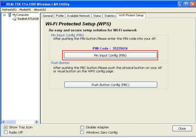 DIGITUS DN-70543 Wireless 300n Usb 2.0 Internet Adapter User Manual - Pin Input Config
