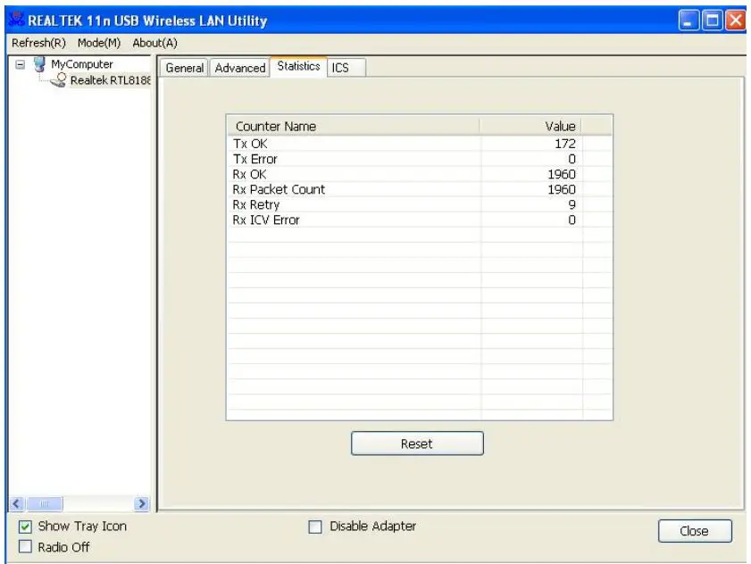 DIGITUS DN-70543 Wireless 300n Usb 2.0 Internet Adapter User Manual - Wireless Statistics