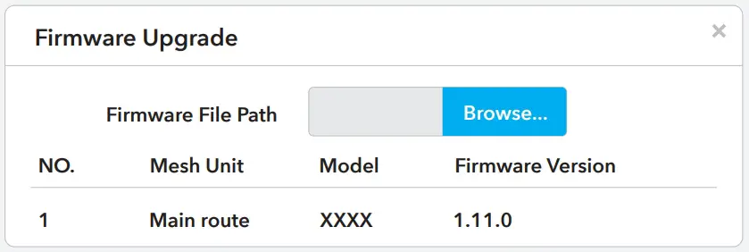 Choose the firmware you unzipped to upload. up gradation