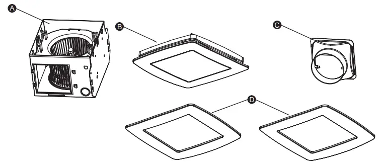 UTILITECH 7105-08-L 3 In 1 Decorative Ventilation Fan with LED Light - fig 1