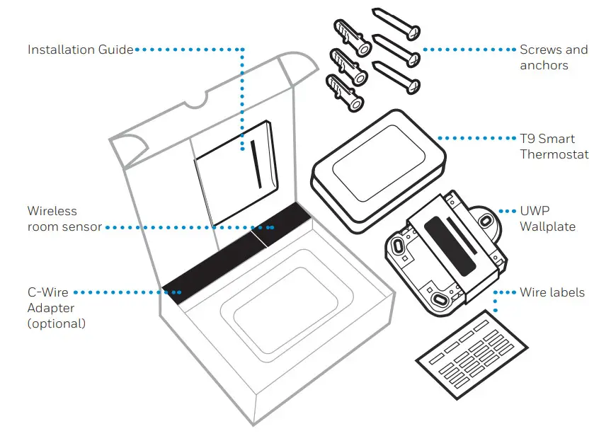 Honeywell T9 Smart Thermostat RCHT9610WFW2003 - box