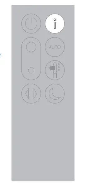 dyson DP04 Pure Cool Desk Fan - Information menu