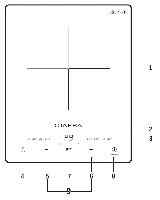CIARRA CATIH1 11 Inch Electric Induction Smoothtop Cooktop 1