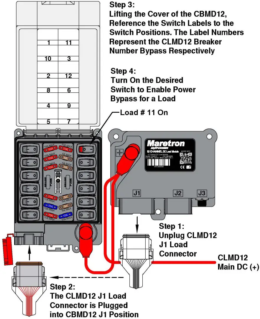 Maretron CBMD12 12 Channel Bypass Module - CBMD12 Operation