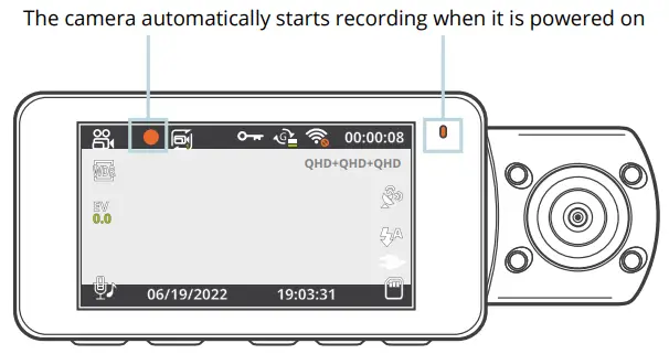 REXING V33 Plus Front Cabin and Rear Camera Dashcam - Automatic Recording