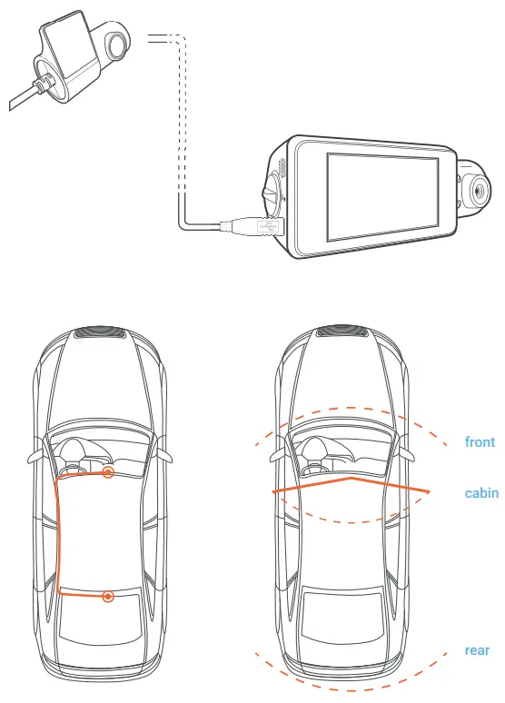 REXING V33 Plus Front Cabin and Rear Camera Dashcam - Rear Camera