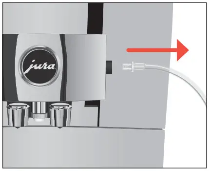 jura Z10 Aluminium Dark Stainless Steel - milk pipe and rinse